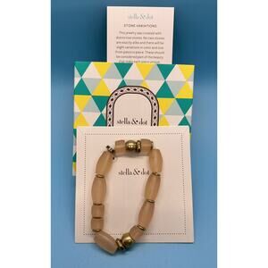 Stella & Dot Brix Beige Rose Stretch Bracelet - Brand New!